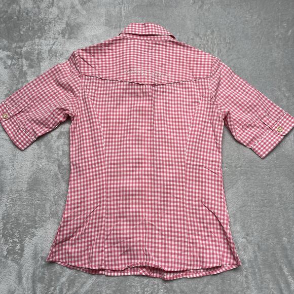 Vintage Spieth & Wensky Women's Blouse Size S Coastal Cowgirl Gingham Embroidery - Picture 6 of 10
